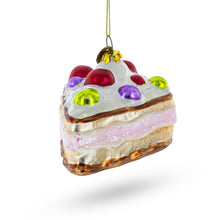 Load image into Gallery viewer, Cherry Cake Glass Christmas Ornament