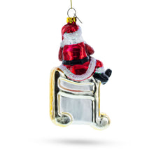 Load image into Gallery viewer, Santa on Music Note Glass Christmas Ornament