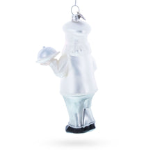 Load image into Gallery viewer, Chef Santa Serving a Festive Feast Glass Christmas Ornament