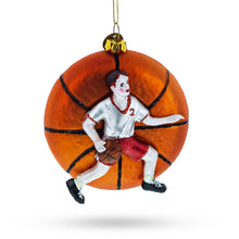 Load image into Gallery viewer, Basketball Player Glass Christmas Ornament