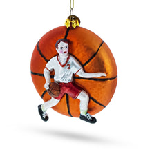 Load image into Gallery viewer, Basketball Player Glass Christmas Ornament