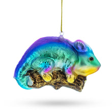 Load image into Gallery viewer, Rainbow Chameleon Glass Christmas Ornament
