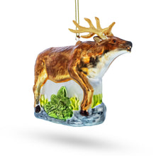 Load image into Gallery viewer, Reindeer on Grass Glass Christmas Ornament