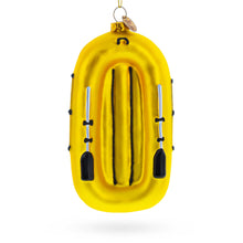 Load image into Gallery viewer, Sunny Yellow Rubber Boat Glass Christmas Ornament