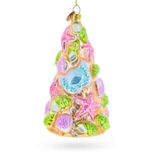 Load image into Gallery viewer, Seashell Christmas Tree Glass Ornament