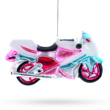 Load image into Gallery viewer, Motorcycle Glass Christmas Ornament