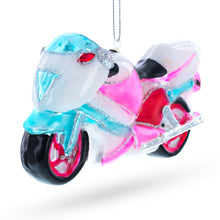 Load image into Gallery viewer, Motorcycle Glass Christmas Ornament