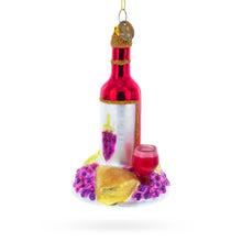 Load image into Gallery viewer, Red Wine with Snacks Glass Christmas Ornament