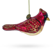 Load image into Gallery viewer, Red Cardinal Bird Glittered Glass Christmas Ornament