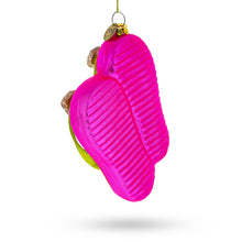 Load image into Gallery viewer, Pink Flip Flops Slippers Glass Christmas Ornament