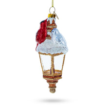 Load image into Gallery viewer, Red Cardinal Perched on Lantern Glass Christmas Ornament
