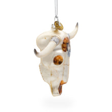 Load image into Gallery viewer, Cow Skull Glass Christmas Ornament