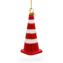 Load image into Gallery viewer, Traffic Cone Glass Christmas Ornament