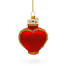 Load image into Gallery viewer, Red Perfume Bottle Glass Christmas Ornament