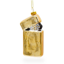 Load image into Gallery viewer, Lighter with USA Flag and Eagle Glass Christmas Ornament