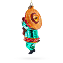 Load image into Gallery viewer, Mariachi Chihuahua Guitarist Glass Christmas Ornament