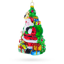 Load image into Gallery viewer, Santa’s Toyland Under the Tree Glass Christmas Ornament