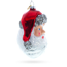 Load image into Gallery viewer, Santa Head Glass Christmas Ornament