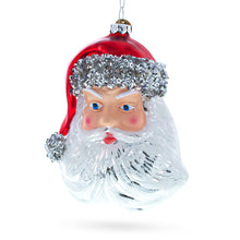 Load image into Gallery viewer, Santa Head Glass Christmas Ornament