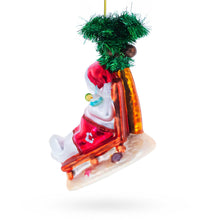 Load image into Gallery viewer, Tropical Snowman on the Beach Exotic Glass Christmas Ornament