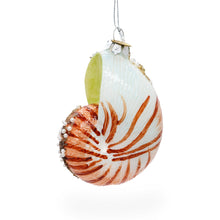 Load image into Gallery viewer, Conch Sea Snail Shell Glass Christmas Ornament