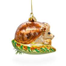 Load image into Gallery viewer, Hedgehog on Grass Glass Christmas Ornament