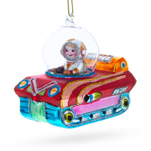 Load image into Gallery viewer, Astronaut in Space Vehicle Glass Christmas Ornament
