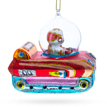Load image into Gallery viewer, Astronaut in Space Vehicle Glass Christmas Ornament