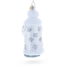 Load image into Gallery viewer, Santa in Elegant White Glass Christmas Ornament