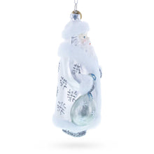 Load image into Gallery viewer, Santa in Elegant White Glass Christmas Ornament