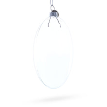 Load image into Gallery viewer, Set of 3 Oval Flat Discs Clear Glass Christmas Ornament, 5 Inches (127 mm)