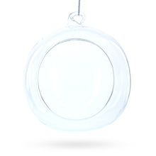 Load image into Gallery viewer, Spherical Openwork Clear Glass Christmas Ornament 4.5 Inches
