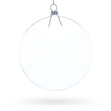Load image into Gallery viewer, Set of 3 Flat Disc Clear Glass Christmas Ornaments 5.4 Inches (140 mm)