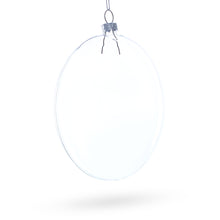 Load image into Gallery viewer, Set of 3 Flat Disc Clear Glass Christmas Ornaments 5.4 Inches (140 mm)