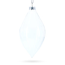 Load image into Gallery viewer, Set of 3 Oval Icicle Clear Glass Christmas Ornament 5.4 Inches (137 mm)