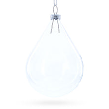 Load image into Gallery viewer, Set of 3 Water Drop Clear Glass Ornament 4.5 Inches (115 mm)