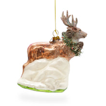 Load image into Gallery viewer, Moose Glass Christmas Ornament