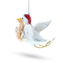 Load image into Gallery viewer, Charming Stork Carrying Baby Glass Christmas Ornament