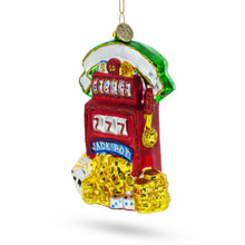 Load image into Gallery viewer, Jackpot Casino Slot Machine Glass Christmas Ornament