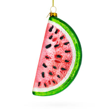 Load image into Gallery viewer, Watermelon Slice Glass Christmas Ornament