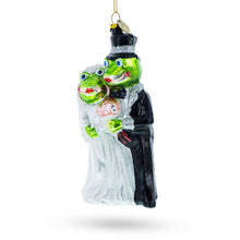 Load image into Gallery viewer, Frog Bride and Groom Glass Christmas Ornament