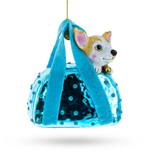 Load image into Gallery viewer, Chic Chihuahua in Handbag Glass Christmas Ornament