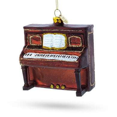 Vintage Upright Piano Glass Christmas Ornament