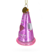 Load image into Gallery viewer, Pink Megaphone Glass Christmas Ornament