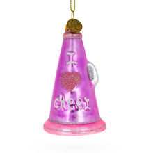 Load image into Gallery viewer, Pink Megaphone Glass Christmas Ornament