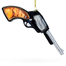 Load image into Gallery viewer, Revolver Handgun Glass Christmas Ornament