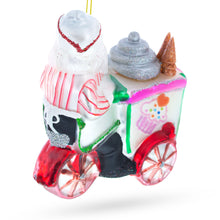 Load image into Gallery viewer, Santa the Ice Cream Cart Glass Christmas Ornament