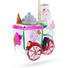 Load image into Gallery viewer, Santa the Ice Cream Cart Glass Christmas Ornament