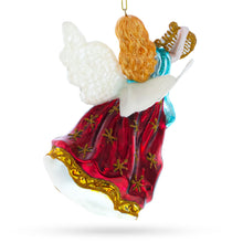 Load image into Gallery viewer, Angel Playing Music on Harp Glass Christmas Ornament