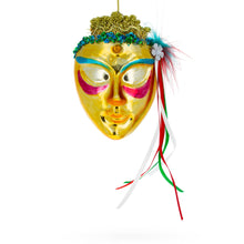 Load image into Gallery viewer, Celebratory Mask Glass Christmas Ornament